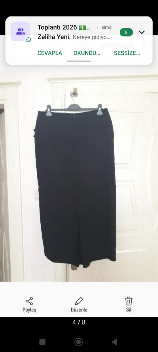 Siyah Uzun Kadın Etek Kemerli - Görsel 3