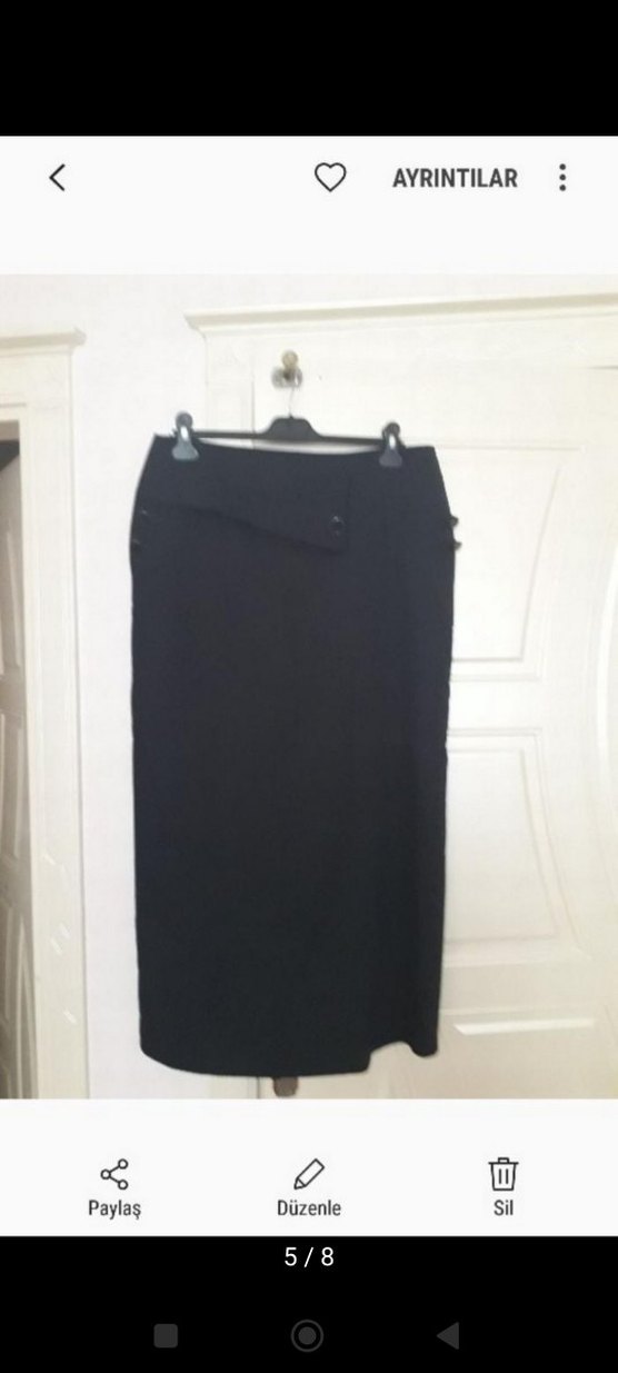 Siyah Uzun Kadın Etek Kemerli - Görsel 2