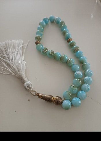 Turkuaz Renkli Bohem Tarz Erkek Tesbihi - Görsel 5