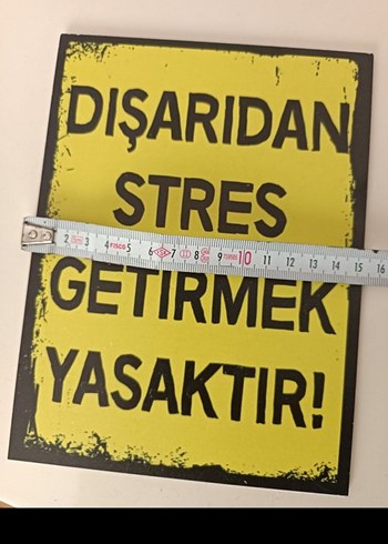 Sarı Uyarı Yazılı Metal Tabela - Görsel 3