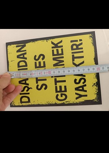 Sarı Uyarı Yazılı Metal Tabela - Görsel 2