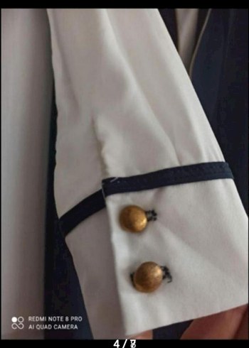 Lacivert Düğmeli Uzun Kadın Takım 38/40 bedene uygun - Görsel 5