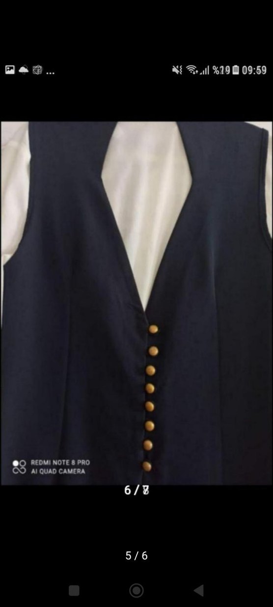 Lacivert Düğmeli Uzun Kadın Takım 38/40 bedene uygun - Görsel 4