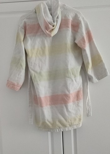 Çocuk Pastel Renkli Bağlama Desenli Bornoz - Görsel 5