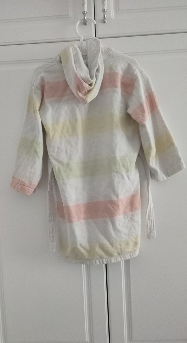 Çocuk Pastel Renkli Bağlama Desenli Bornoz - Görsel 5