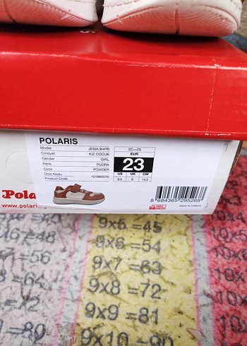 23 Beden kız çocuk ayakkabısı. Polaris
