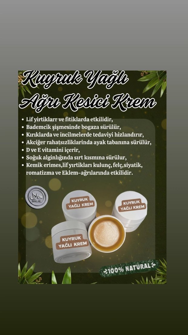 Kuyruk Yağlı Ağrı Kesici Krem 100% Doğal - Görsel 2