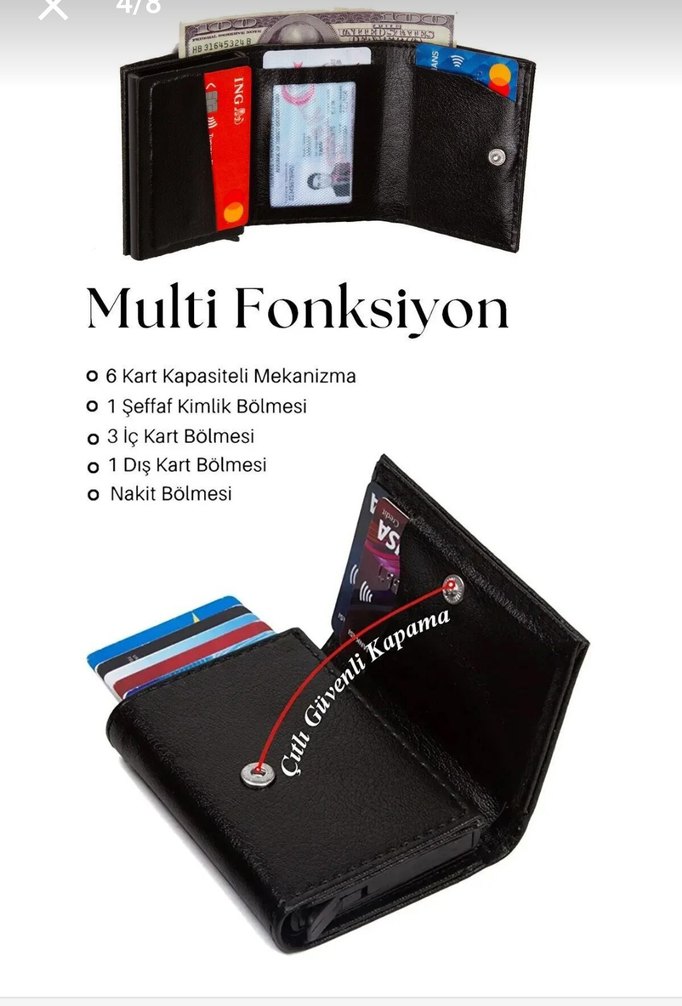 AVCA Erkek Vegan Deri Siyah cüzdan - Görsel 5