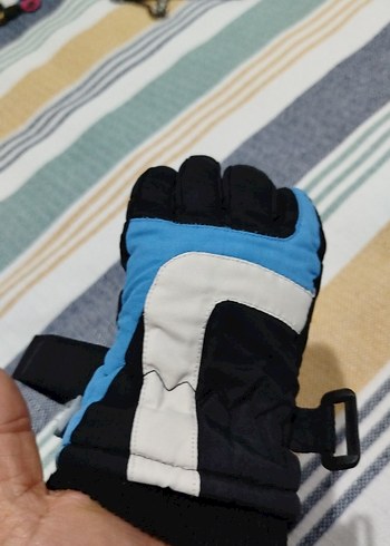 Velcro bantlı mavi erkek cocuk polar eldiven rüzgar gecirmez - Görsel 2