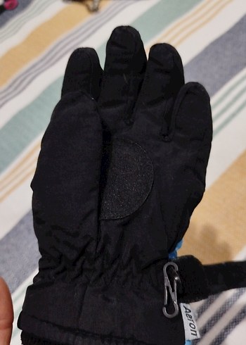 Velcro bantlı mavi erkek cocuk polar eldiven rüzgar gecirmez - Görsel 3