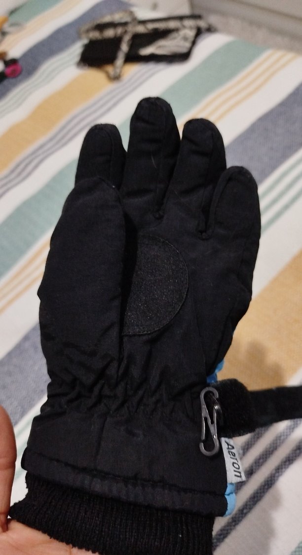 Velcro bantlı mavi erkek cocuk polar eldiven rüzgar gecirmez - Görsel 3