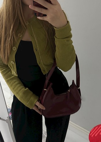 Zara Bordo Omuz Cantasi