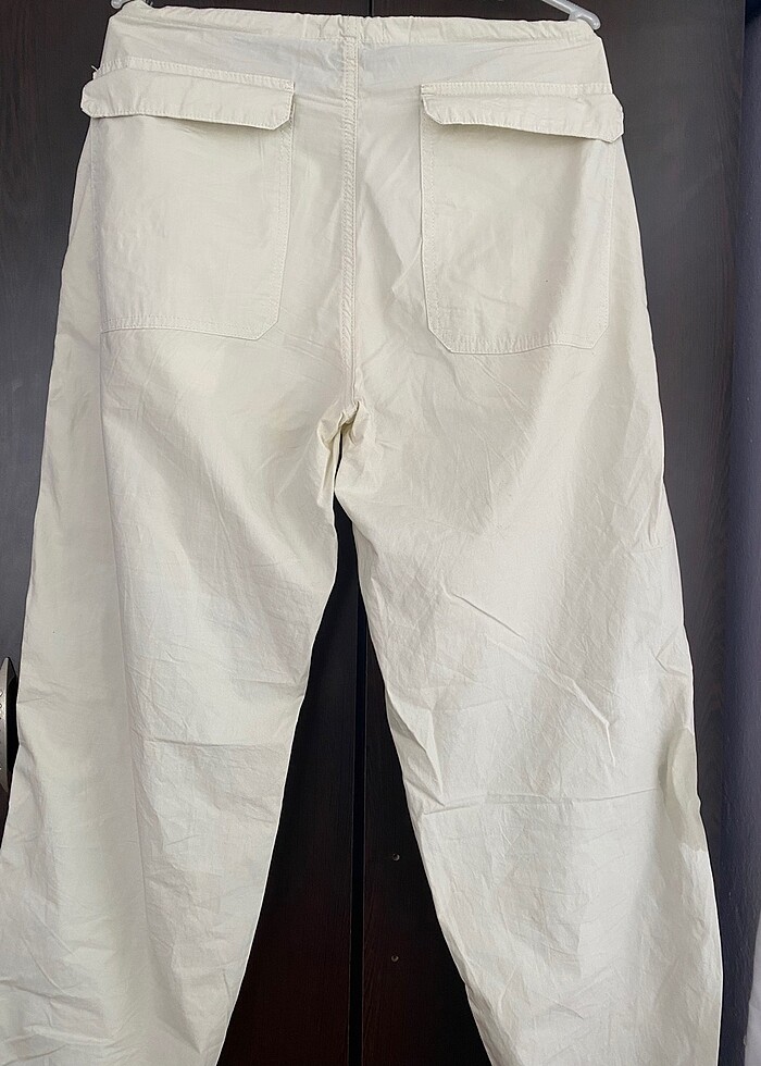 Krem paraşüt pantolon - Görsel 5