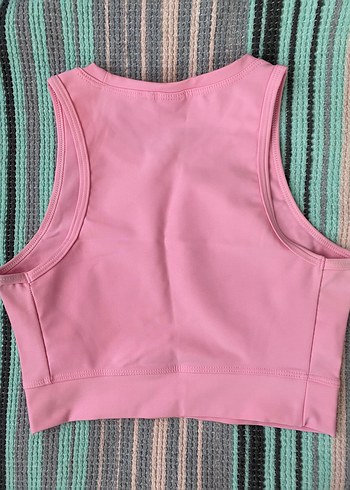 Pembe Yüksek Yaka Kolsuz Atlet - Görsel 3