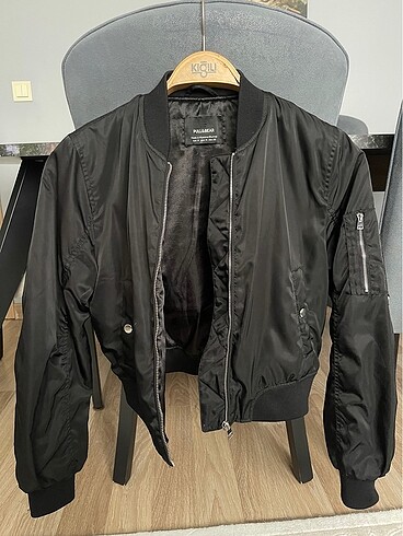 Pull and Bear PULL&BEAR siyah bomber ceket