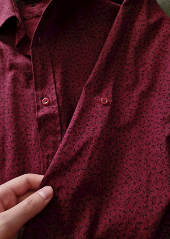 Bordo Erkek Uzun Kollu Gömlek - Görsel 3