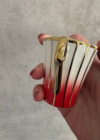 İthal El Boyama TEKLİ Kahve Fincanı - Görsel 12