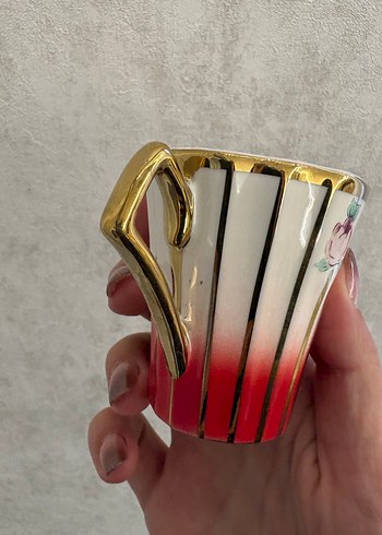 İthal El Boyama TEKLİ Kahve Fincanı - Görsel 15