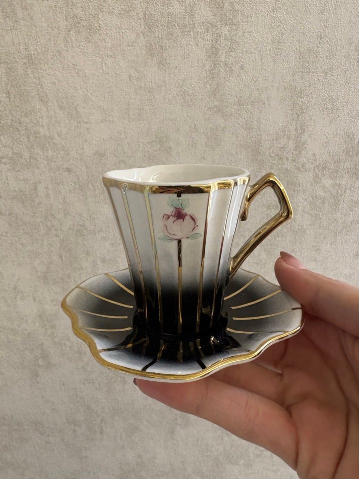 İthal El Boyama TEKLİ Kahve Fincanı - Görsel 4