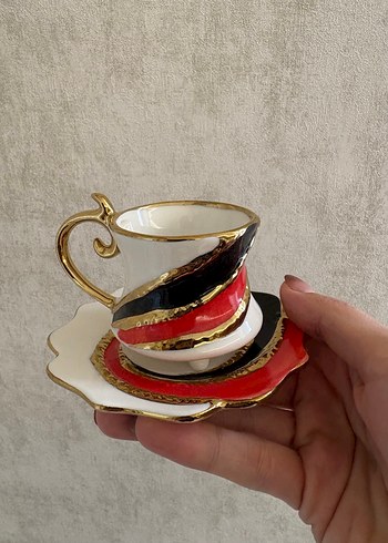 İthal TEKLİ El Boyama Kahve Fincanı - Görsel 9