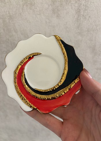 İthal TEKLİ El Boyama Kahve Fincanı - Görsel 10