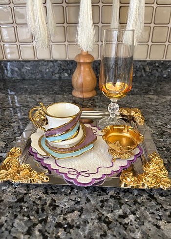 İthal TEKLİ El Boyama Kahve Fincanı - Görsel 2