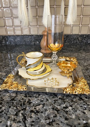 İthal TEKLİ El Boyama Kahve Fincanı - Görsel 5