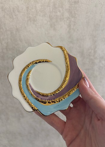 İthal TEKLİ El Boyama Kahve Fincanı - Görsel 4