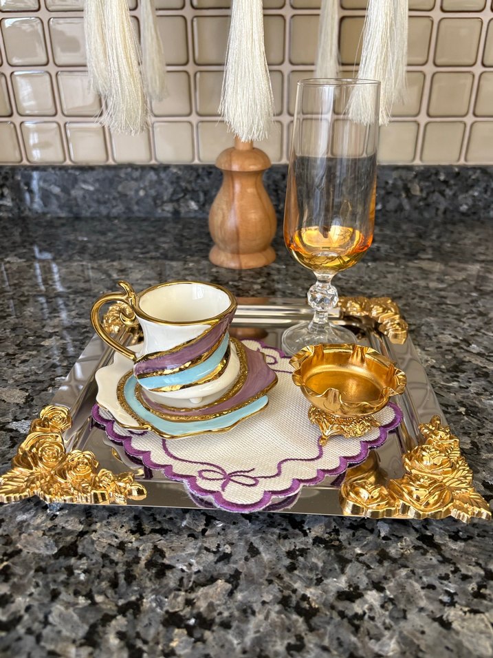 İthal TEKLİ El Boyama Kahve Fincanı - Görsel 2