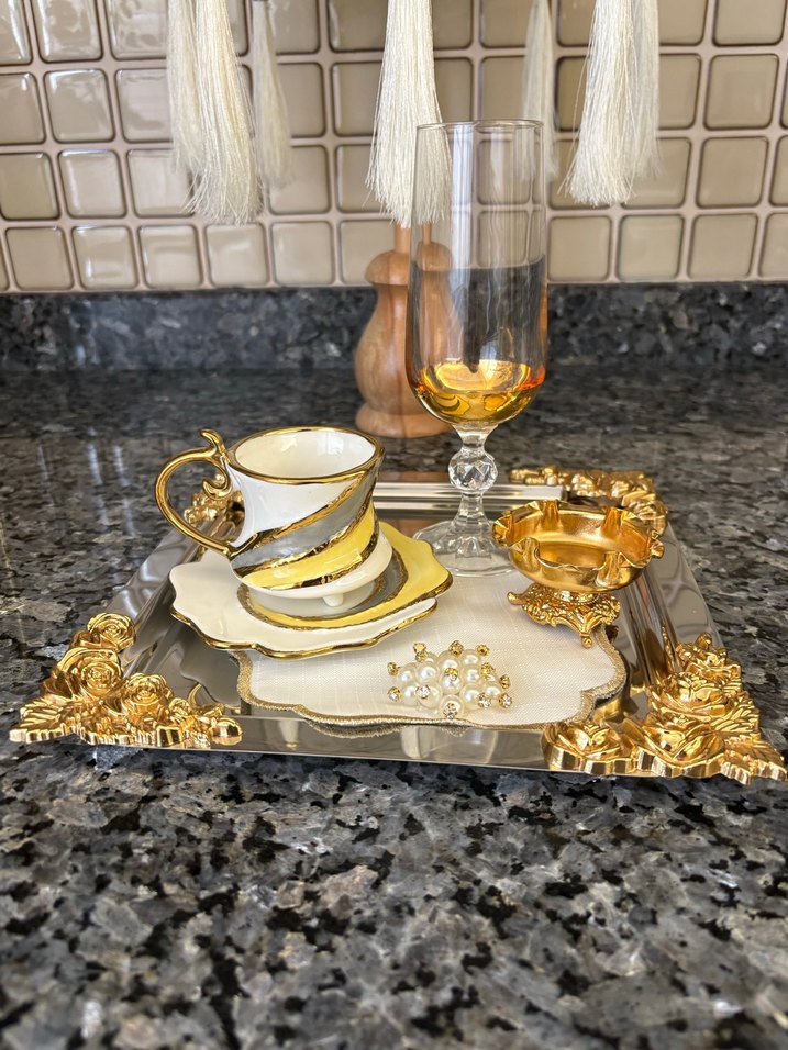 İthal TEKLİ El Boyama Kahve Fincanı - Görsel 5