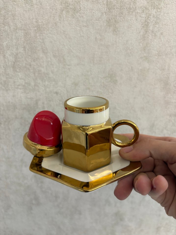 İthal Hatalı/Kulp Ucundan Kırık TEKLİ Kahve Fincanı - Görsel 2