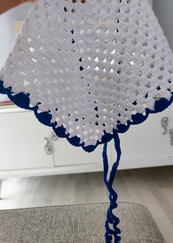 Mavi Kenarlı Bandana - Görsel 4