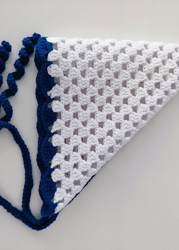 Mavi Kenarlı Bandana - Görsel 6