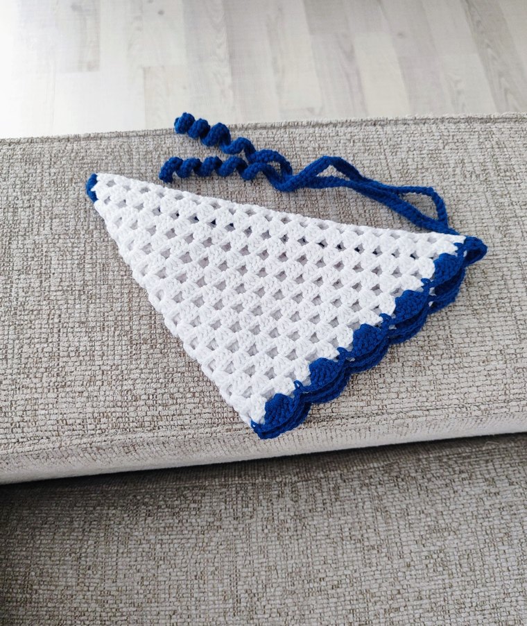 Mavi Kenarlı Bandana - Görsel 5