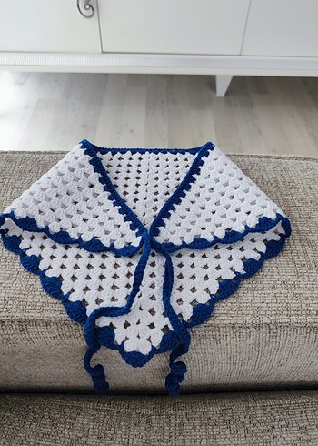 Bohem Beyaz Örgü Saç Bandı - Görsel 5