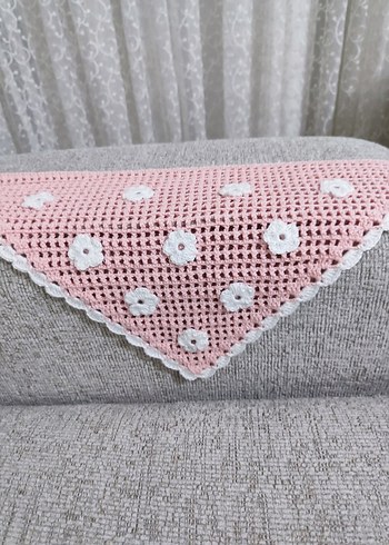 Dantel Detaylı Pembe Örgü Bandana - Görsel 4