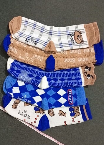 5Adet Ayıcık Desenli Çocuk Çorap 27-30no - Görsel 8