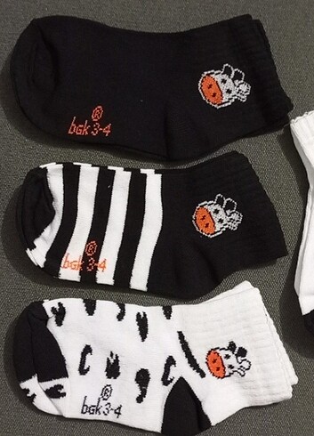 5 Adet İnek Desenli Çocuk Çorap 3-4 yaş - Görsel 7