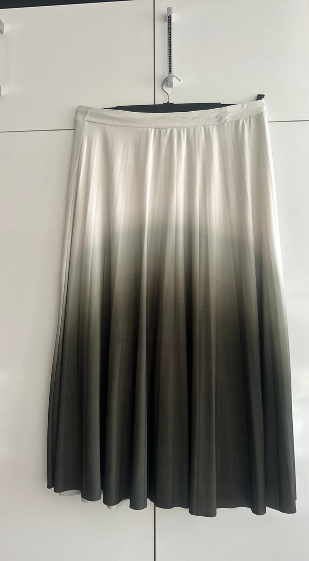 Gri Pliseli Uzun Kadın Etek - Görsel 4