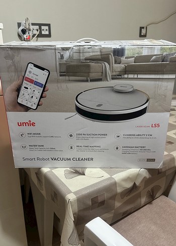 umie Akıllı Robot Süpürge LS5 Beyaz-Gri