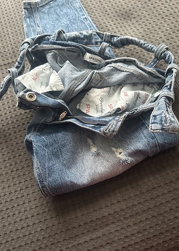 Kadın Mavi Kot Pantolon Bel Tokalı - Görsel 5