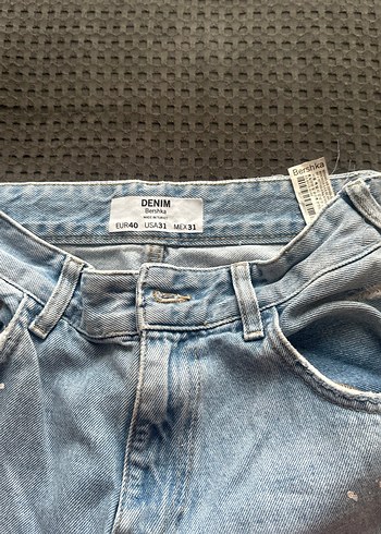 Kadın Mavi Kot Pantolon Bel Tokalı - Görsel 11