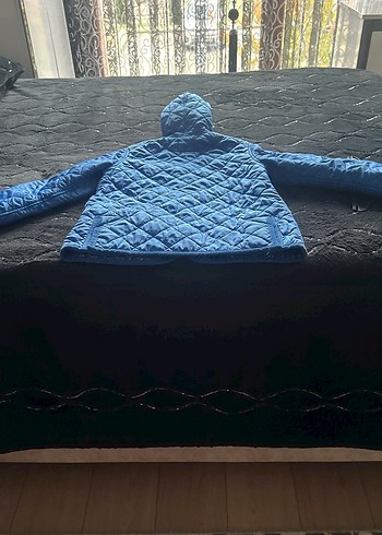 Kadın Mavi Düğmeli Midi Ceket - Görsel 7