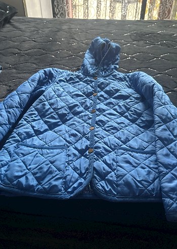 Kadın Mavi Düğmeli Midi Ceket - Görsel 5