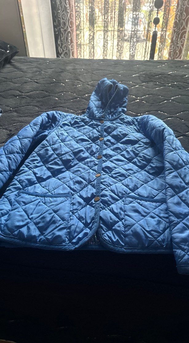 Kadın Mavi Düğmeli Midi Ceket - Görsel 5