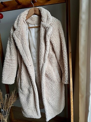 s Beden ten rengi Renk Bej Yumuşak Peluş Kaban