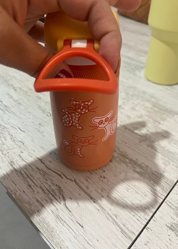 Turuncu Çocuk Termosu Sevimli Desenli - Görsel 5