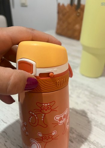 Turuncu Çocuk Termosu Sevimli Desenli - Görsel 6