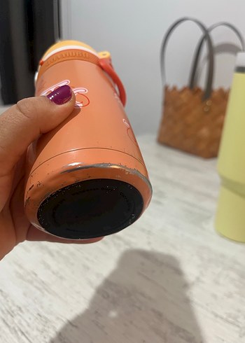 Turuncu Çocuk Termosu Sevimli Desenli - Görsel 4