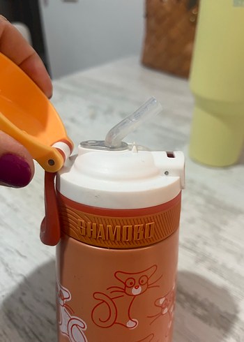 Turuncu Çocuk Termosu Sevimli Desenli - Görsel 8